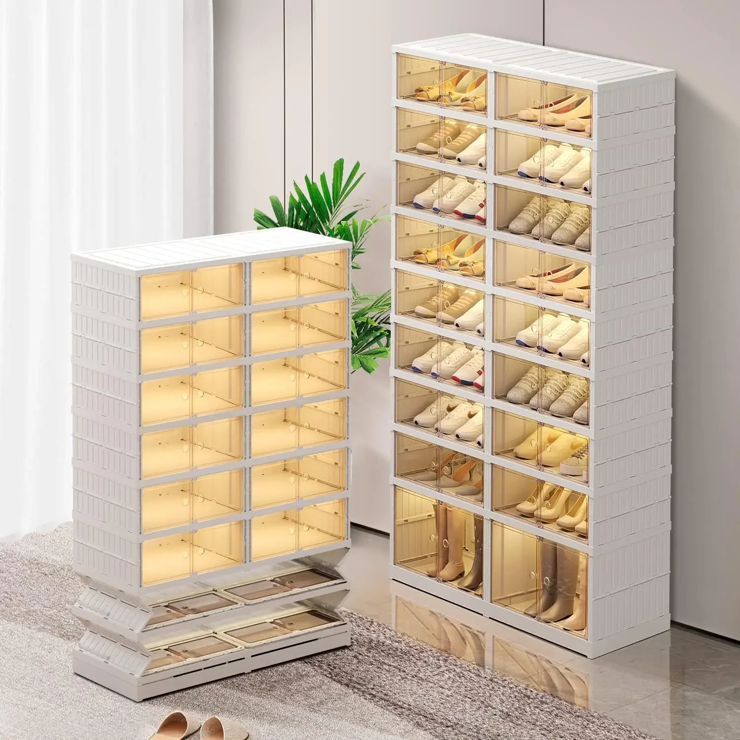 9-Tier Foldable Shoe Rack Organizer for Closet 36Pairs Plastic Shoe Shelf Collapsible Shoes Storage Box
9-Tier Foldable Shoe Rack Organizer for Closet 36Pairs Plastic Shoe Shelf Collapsible Shoes Storage Box