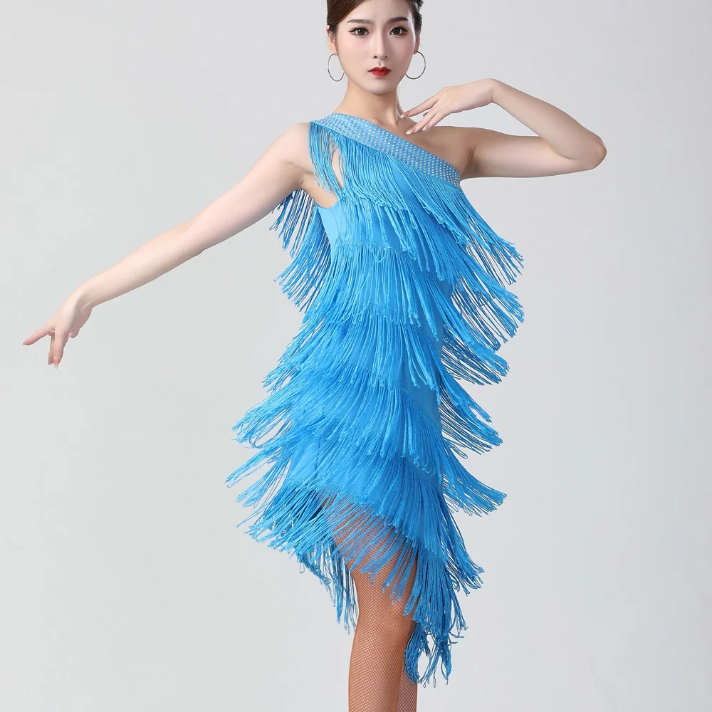Dance Dress Ladies Sleeveless Sparkling Sequin Tassels Fringe Ballroom Samba Tango Stage Latin Dance Dress Costume
Dance Dress Ladies Sleeveless Sparkling Sequin Tassels Fringe Ballroom Samba Tango Stage Latin Dance Dress Costume