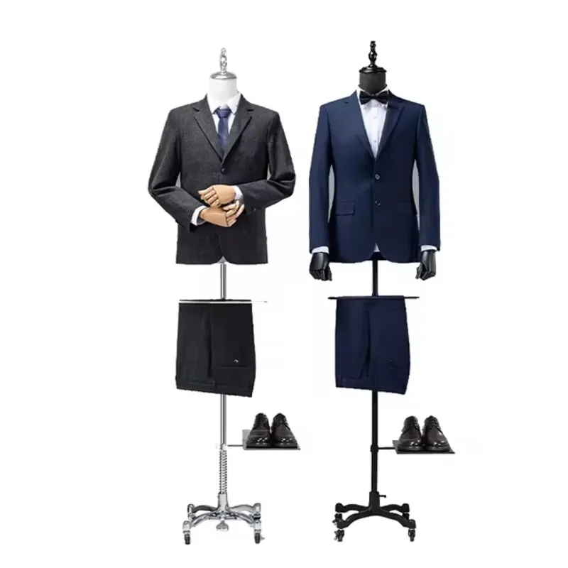 Universal wheel high-end clothing store male model props half-length suit dress display window dummy display stand model
Universal wheel high-end clothing store male model props half-length suit dress display window dummy display stand model