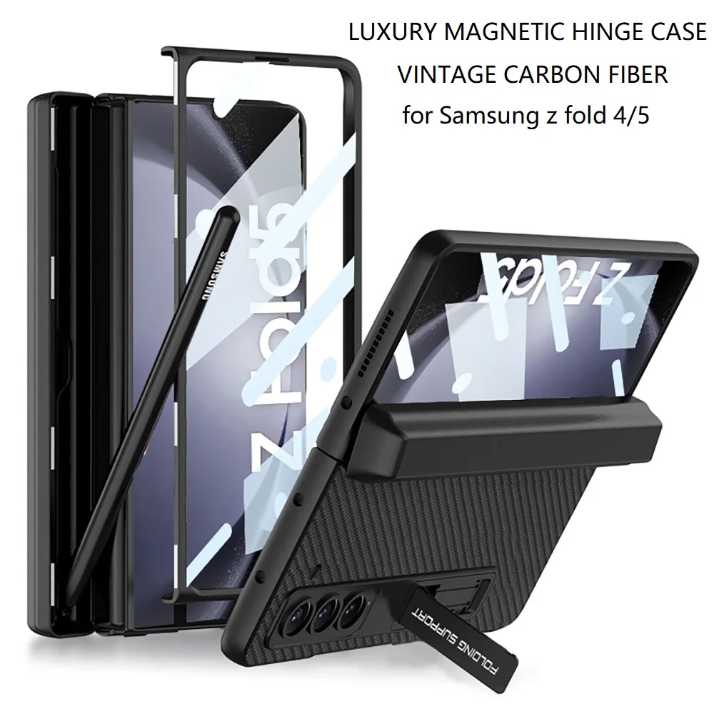 Magnetic Hinge Phone Case for Samsung Z Fold 4 5 Case with Pen Holder Luxury Shell for Galaxy Z Fold4 Fold5 Case with Stand
Magnetic Hinge Phone Case for Samsung Z Fold 4 5 Case with Pen Holder Luxury Shell for Galaxy Z Fold4 Fold5 Case with Stand