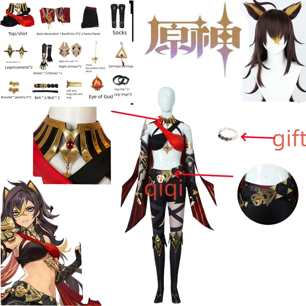 Genshin Impact Dehya Cosplay Anime Game Costume Full Set Women Sexy Shirt Pants Socks Suit Dehya Wig Ear Halloween Party Outfits
Genshin Impact Dehya Cosplay Anime Game Costume Full Set Women Sexy Shirt Pants Socks Suit Dehya Wig Ear Halloween Party Outfits