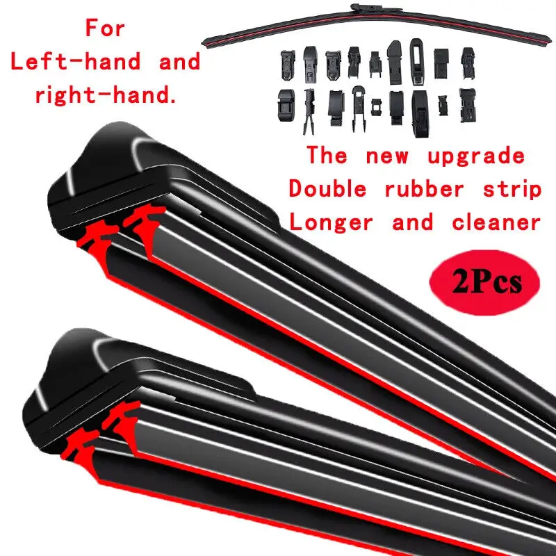 

21" 16" Hook / J-Hook Double Rubber Car Front Wiper Blades Windshield Windscreen