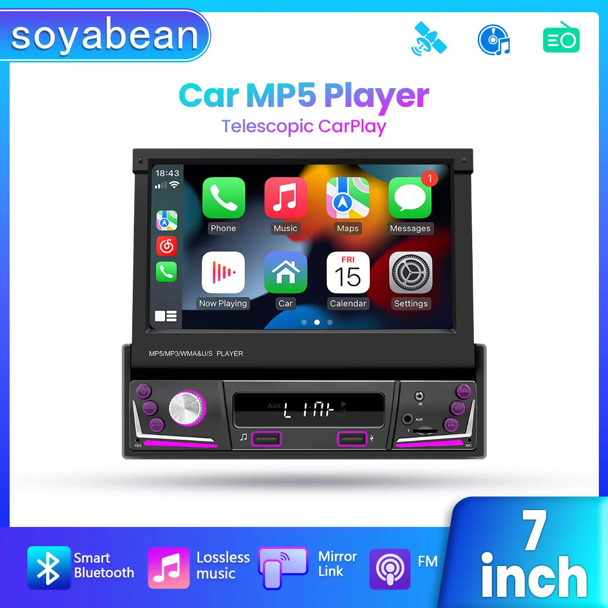 1Din Car Radio Multimedia MP5 Player, 7 inch Universal Navigation with Android Auto & Bluetooth, HD Screen USB TF FM Stereo
1Din Car Radio Multimedia MP5 Player, 7 inch Universal Navigation with Android Auto & Bluetooth, HD Screen USB TF FM Stereo