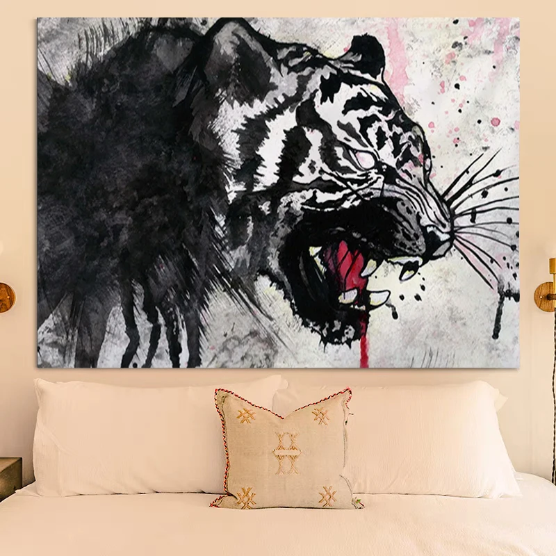 

Wall Tapestry Aesthetic Room Decoration Hippie Psychedelic Tiger Home Decorations Tapries Tapestries Decor Decors Kawaii Bedroom