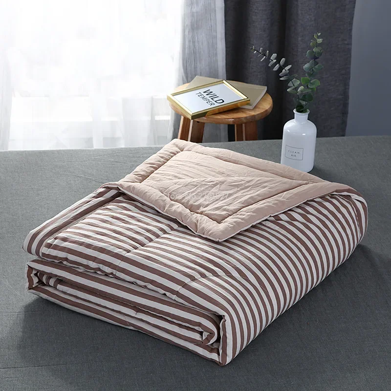 

Plaid Summer Quilt Washed Cotton Air Condition Thin Comforter Blanket Bedspread for Single Double Queen King Bed Coverlet