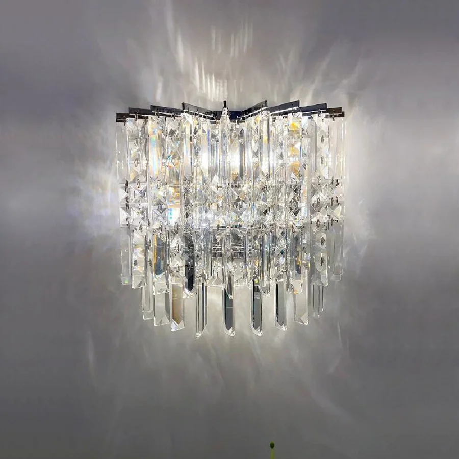 

Chrome crystal sconces for LED lighting of living room wall K9 cristal sconce 110V 220V