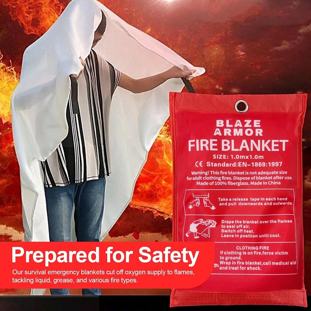 1x1M Fire Blankets Fiberglass Fire Flame Retardant Mat Blanket For Home Kitchen Outdoor Survival Fire Shelter Fireproof Blankets
1x1M Fire Blankets Fiberglass Fire Flame Retardant Mat Blanket For Home Kitchen Outdoor Survival Fire Shelter Fireproof Blankets