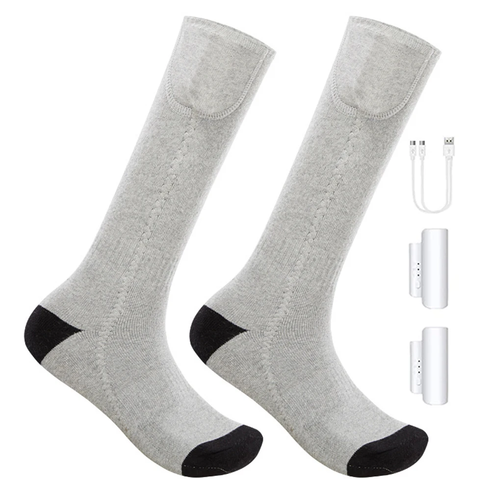 

Unisex Thermal Insulated Sock Washable Rechargeable Heated Socks 3 Heating Level Comfortable for Ski Motorcycle Skating