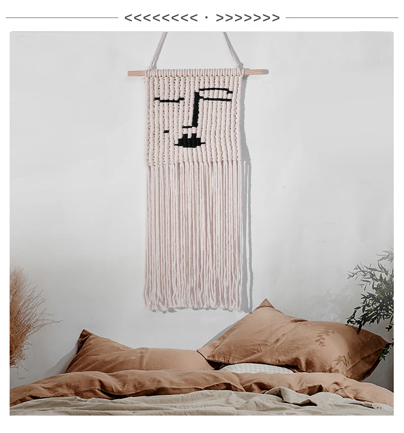 Nordic Cotton Rope Wall Hanging - 70x38cm Handwoven Decor 8 S6e2dc344a5d542899b1369cae49f7df2r