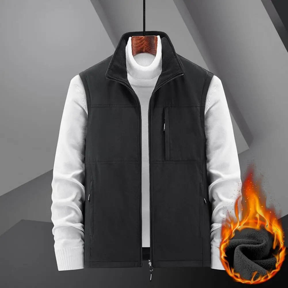 Double Side Wear Waistcoat Winter Men's Zipper Vest Coat with Multiple Pockets Fleece Lining Windproof Thermal Plush Versatile 
Double Side Wear Waistcoat Winter Men's Zipper Vest Coat with Multiple Pockets Fleece Lining Windproof Thermal Plush Versatile