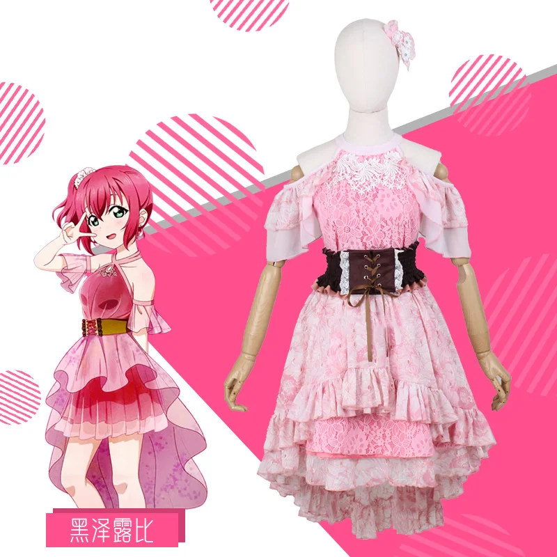 Аниме Lovelive Aqours cos Kurosawa Ruby Cosplay CYaRon! Революционное разбуждение Королевство розовое печатное свадебное платье сценический костюм B 
Аниме Lovelive Aqours cos Kurosawa Ruby Cosplay CYaRon! Революционное разбуждение Королевство розовое печатное свадебное платье сценический костюм B