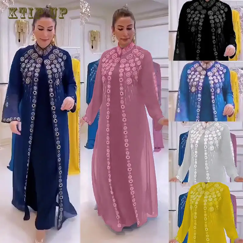 Ramadan Moroccan Arab Apparel Muslim Fashion Hot Diamond Chiffon Stand Neck Dress Middle Eastern Dubai Islamic Robe Maxi Dresses
Ramadan Moroccan Arab Apparel Muslim Fashion Hot Diamond Chiffon Stand Neck Dress Middle Eastern Dubai Islamic Robe Maxi Dresses