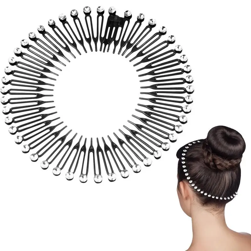

Full Circle Hair Comb Headband Full Circular Stretch Comb Headbands Hair Wrap Hairband Holder For Women Girls Hair Headband