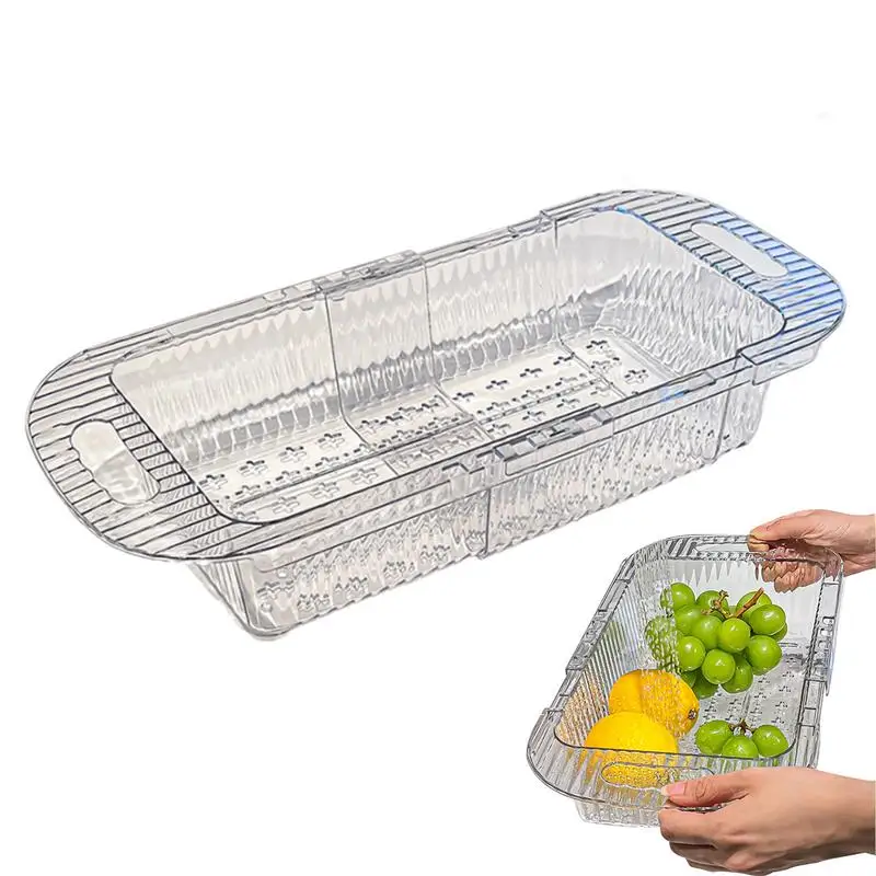 

Sink Colander Basket Collapsible Drainage Basket Multifunctional Space-Saving Fruits Washing Basket For Potatoes Tomatoes