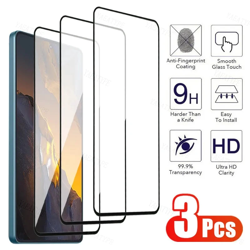 

3PCS Glass For Xiaomi POCO F5 X5 Pro X4 F3 F4 GT X3 Pro X3 Nfc M3 M4 Pro M5S M4 Screen Protector 9H Full Coverage Tempered Glass
