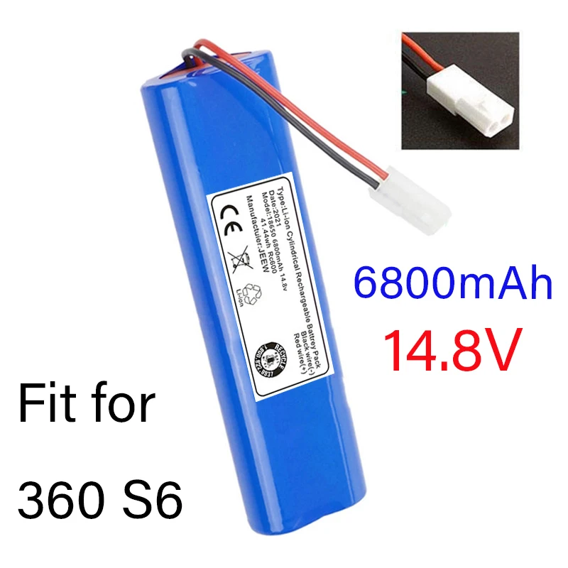 

100% novo 14.8v 6800mah bateria para qihoo 360 s6 aspirador de pó robótico peças reposição acessórios baterias substituição