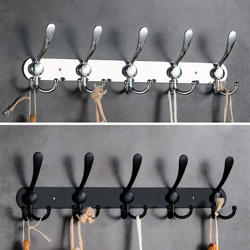 Wall Mounted Clothes Hanger Towel Coat Rack Hallway Balcony Corner Door Clothes Shelf with 5 Tri Hooks for Kitchen Bedroom
Wall Mounted Clothes Hanger Towel Coat Rack Hallway Balcony Corner Door Clothes Shelf with 5 Tri Hooks for Kitchen Bedroom