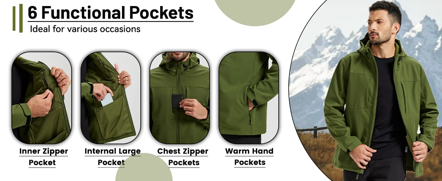 سترة TACVASEN للرجال من الصوف الناعم مع غطاء محرك السيارة معطف مقاوم للماء سترة واقية شتوية خفيفة الوزن سترات مطر للعمل والمشي لمسافات طويلة في الهواء الطلق سترة TACVASEN للرجال من الصوف الناعم مع غطاء محرك السيارة معطف مقاوم للماء سترة واقية شتوية خفيفة الوزن سترات مطر للعمل والمشي لمسافات طويلة في الهواء الطلق