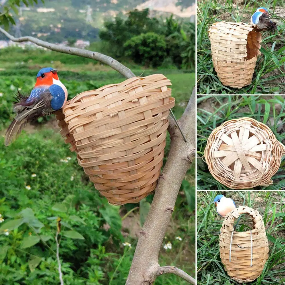 

Bird Sleeping Nest Durable Decorative Natural Materials Pet Bird Breeding Bamboo Nest Bird Supplies Bird Nest Bird Nest