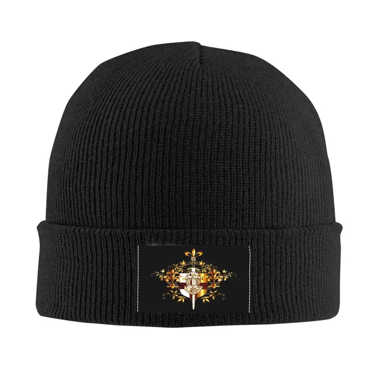 

Templar Knights Cross Shield Skullies Beanies Caps Knitted Hat Adult Medieval Sword Emblem Secret Order Bonnet Hats Ski Cap