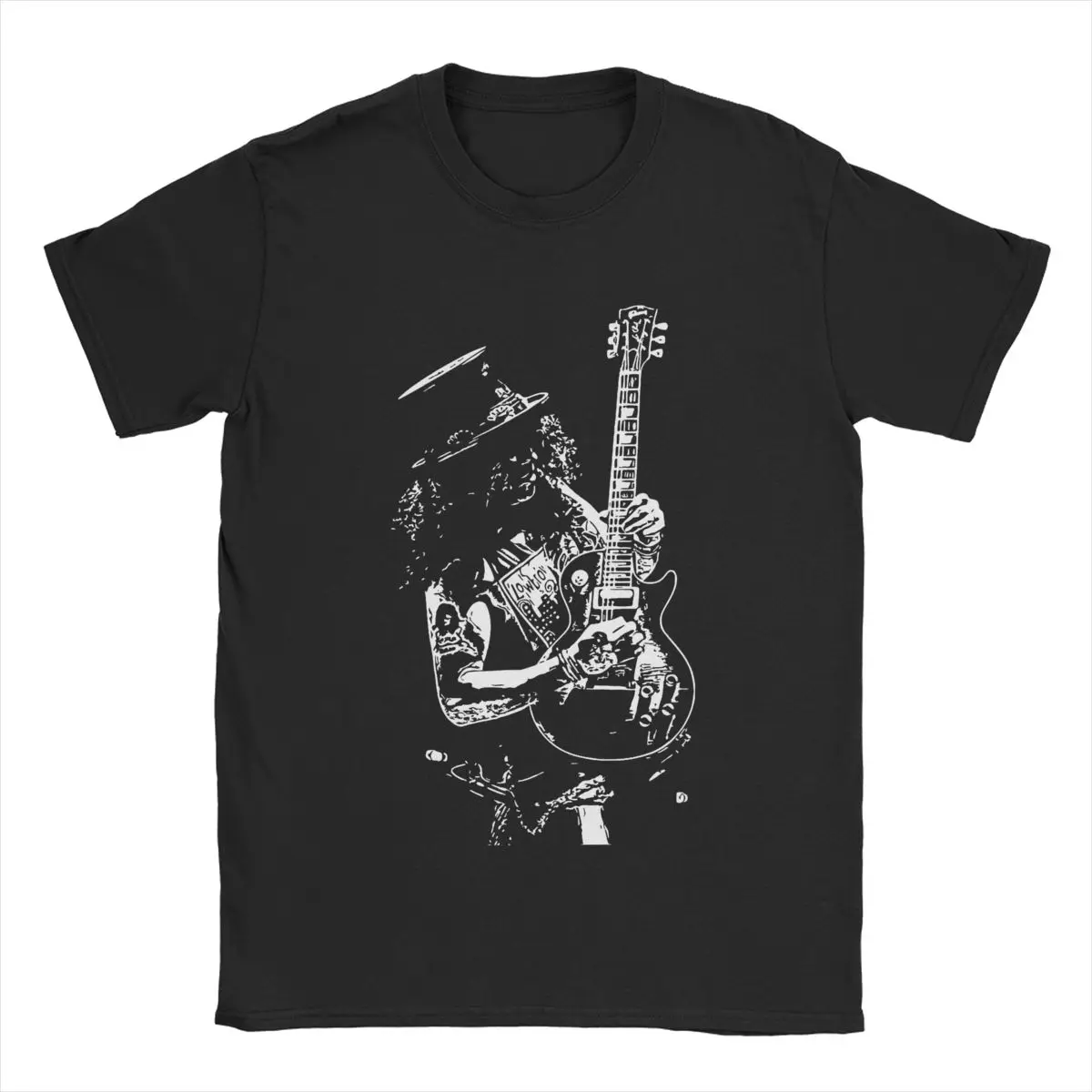

Мужские футболки Slash Guitar Guns N Roses, забавная футболка с коротким рукавом и круглым вырезом, футболки из чистого хлопка, женская одежда