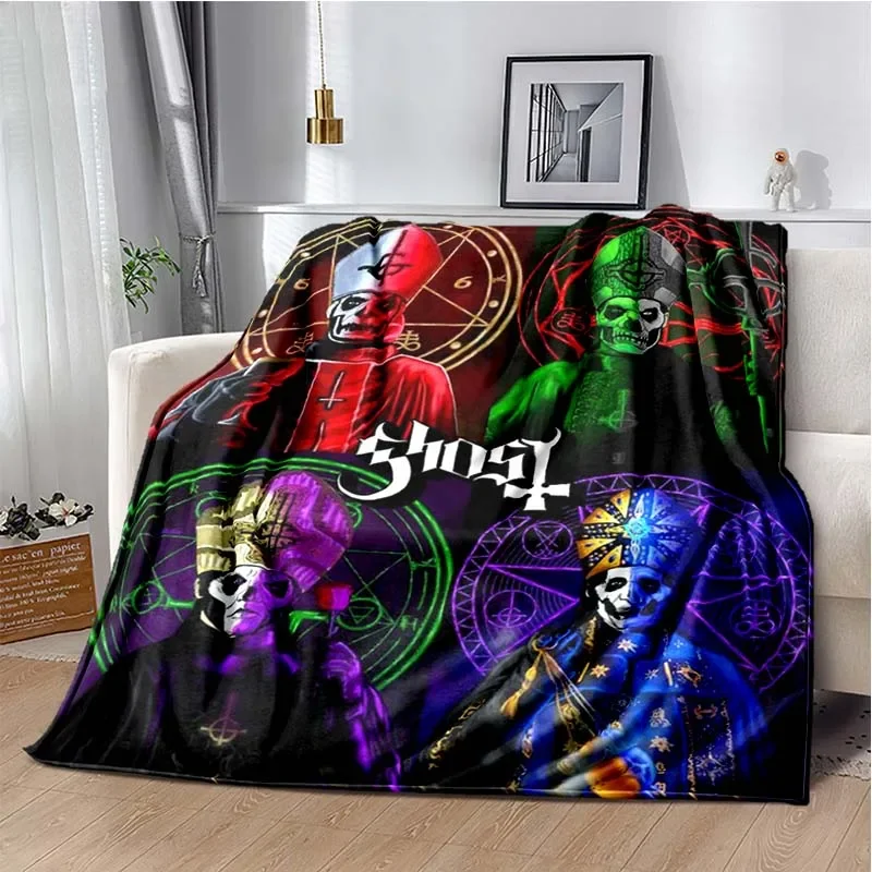 Покрывало с изображением группы Ghost Band, фланелевое Одеяло в стиле поп-рок для спальни, офиса, дивана, мягкое теплое покрывало, Одеяло 
Покрывало с изображением группы Ghost Band, фланелевое Одеяло в стиле поп-рок для спальни, офиса, дивана, мягкое теплое покрывало, Одеяло