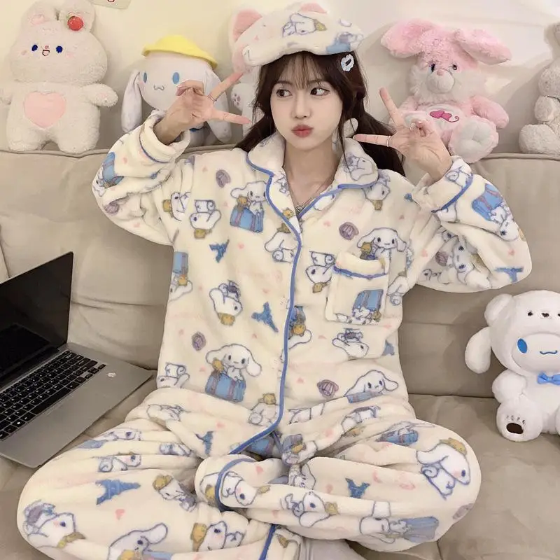 Sanrio Hello Kitty Long Sleeve Pajamas Women Cute Autumn Winter Plush Warm Girl Kawaii 2-Piece Home Service Casual Pajamas Gift
Sanrio Hello Kitty Long Sleeve Pajamas Women Cute Autumn Winter Plush Warm Girl Kawaii 2-Piece Home Service Casual Pajamas Gift