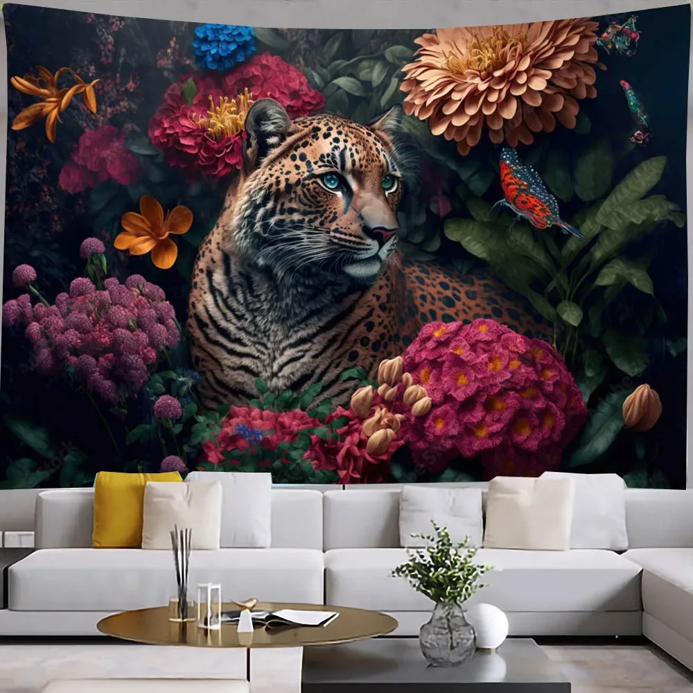 Cheetah Tapestry Forest Tiger leopard Tlower Plant Tapestry Decoration Bedroom living Room Decoration Wall Hanging Tapestry
Cheetah Tapestry Forest Tiger leopard Tlower Plant Tapestry Decoration Bedroom living Room Decoration Wall Hanging Tapestry