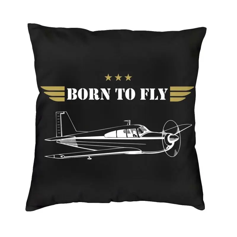

Born To Fly Throw Pillow Case Decoration Custom Square Aviation Airplane Aviator Cushion Cover 45x45 Pillowcover for Sofa