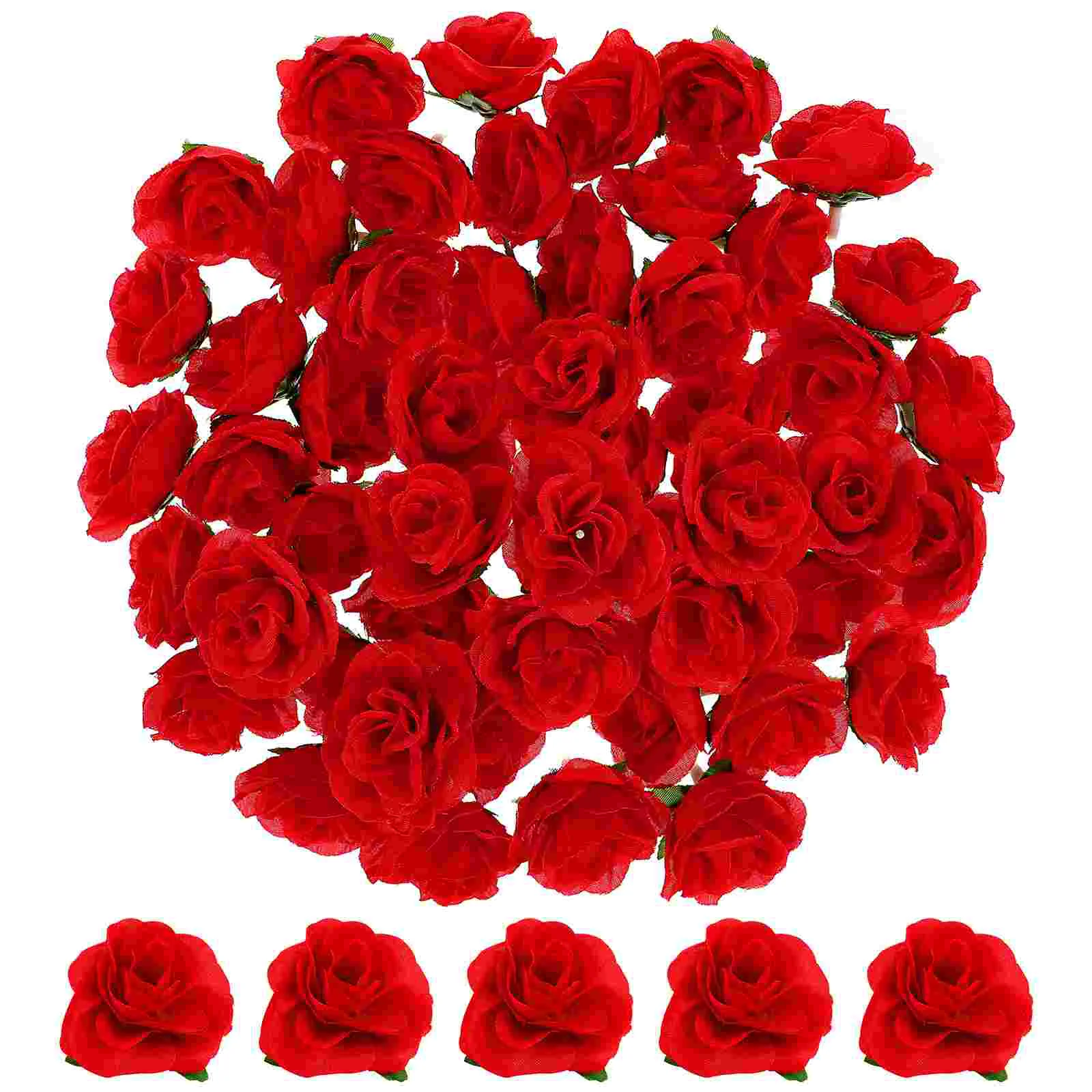

LUOEM Simulation Silk Rose Flower Heads for Hat Clothes Album Embellishment Holiday Party Simulate Rose Blossoms