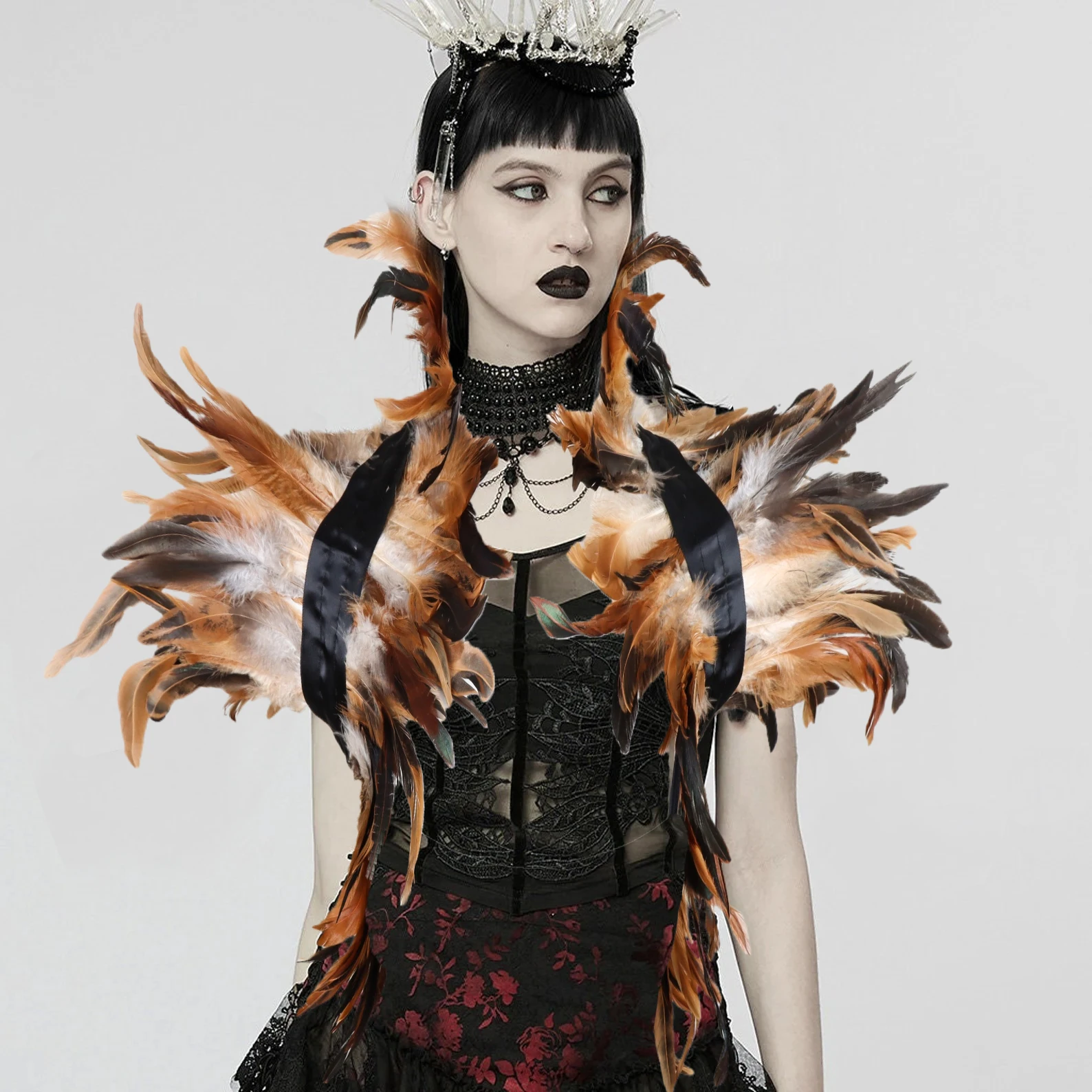 Elegant Lace Floral Faux Feather Shawl Halloween Performance Accessories Vintage Epaulet For Cosplay Party Womens Clothing
Elegant Lace Floral Faux Feather Shawl Halloween Performance Accessories Vintage Epaulet For Cosplay Party Womens Clothing