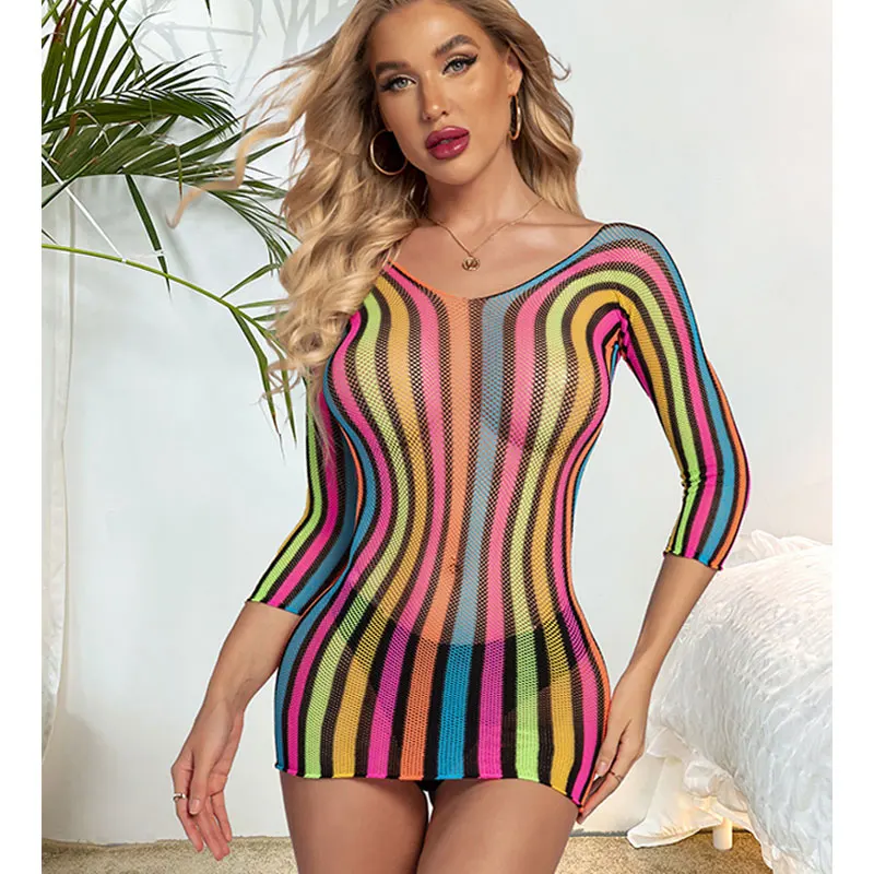 Women's New Rainbow Cut Long Sleeve Dress Y2K Mini Backless Bodysuit Lady Dress Summer Sexy Party Club Vestidos De Mujer
Women's New Rainbow Cut Long Sleeve Dress Y2K Mini Backless Bodysuit Lady Dress Summer Sexy Party Club Vestidos De Mujer