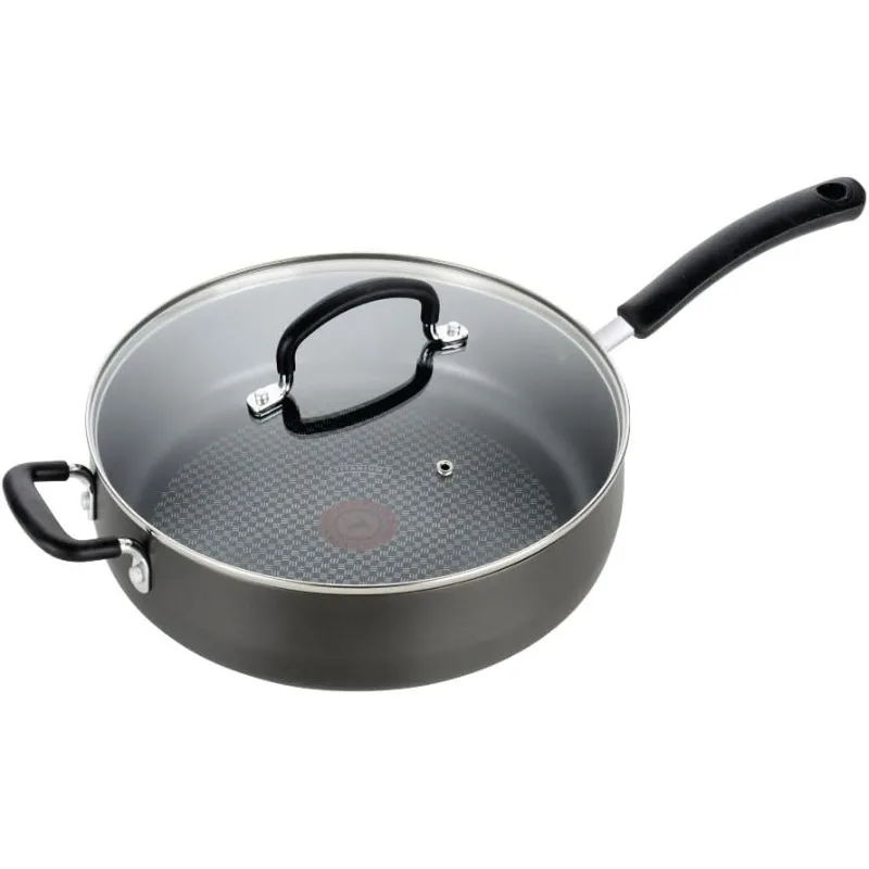 

T-fal Ultimate Hard Anodized Nonstick Jumbo Cooker 5 Quart Oven Broiler Safe 400F, Lid Safe 350F Cookware, Pots and Pans