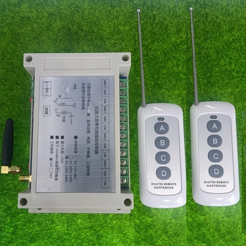 

Smart Home 110V 220V 380V 30A 4CH Wireless Remote Control Switches Relay Output Radio RF 2*Transmitter And 315Mhz/433Mhz