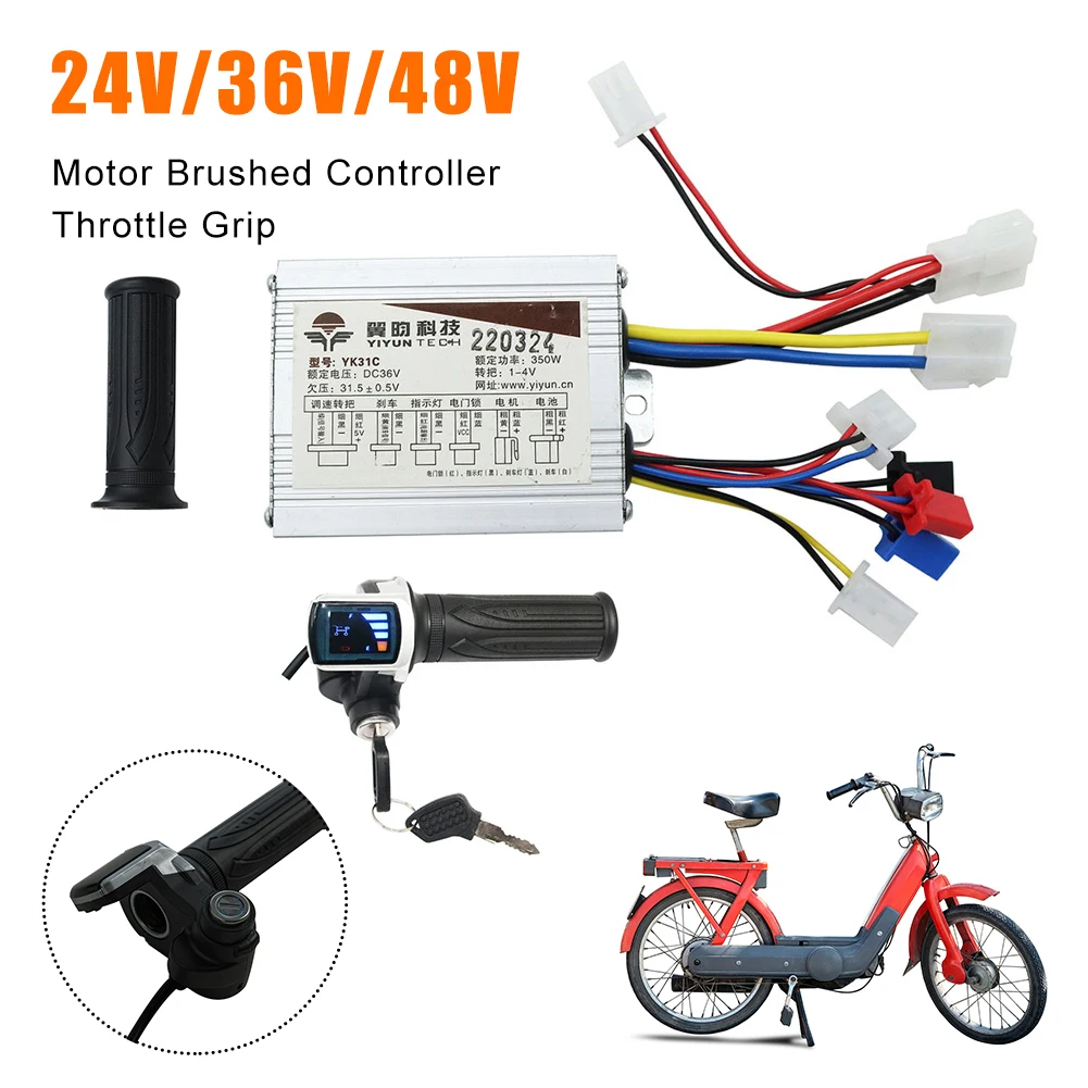 High Quality Electric Bike Brushed Controller Throttle Twist Grips DC Motor Controller 24V 36V 48V 250W 350W 500W E-bike Scooter
High Quality Electric Bike Brushed Controller Throttle Twist Grips DC Motor Controller 24V 36V 48V 250W 350W 500W E-bike Scooter
