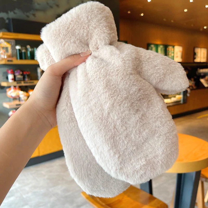 Winter Gloves Plush Thickened And Warm Women's Plush Fluffy Cute Simple Soft Fingers Glove Student Solid Color Mittens
Winter Gloves Plush Thickened And Warm Women's Plush Fluffy Cute Simple Soft Fingers Glove Student Solid Color Mittens