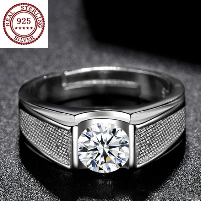 D-color Simulated Moissanite Diamonds S925 Silver Ring Plated Platinum Career Style Simple Opening Adjustable Fashion Jewelry
D-color Simulated Moissanite Diamonds S925 Silver Ring Plated Platinum Career Style Simple Opening Adjustable Fashion Jewelry