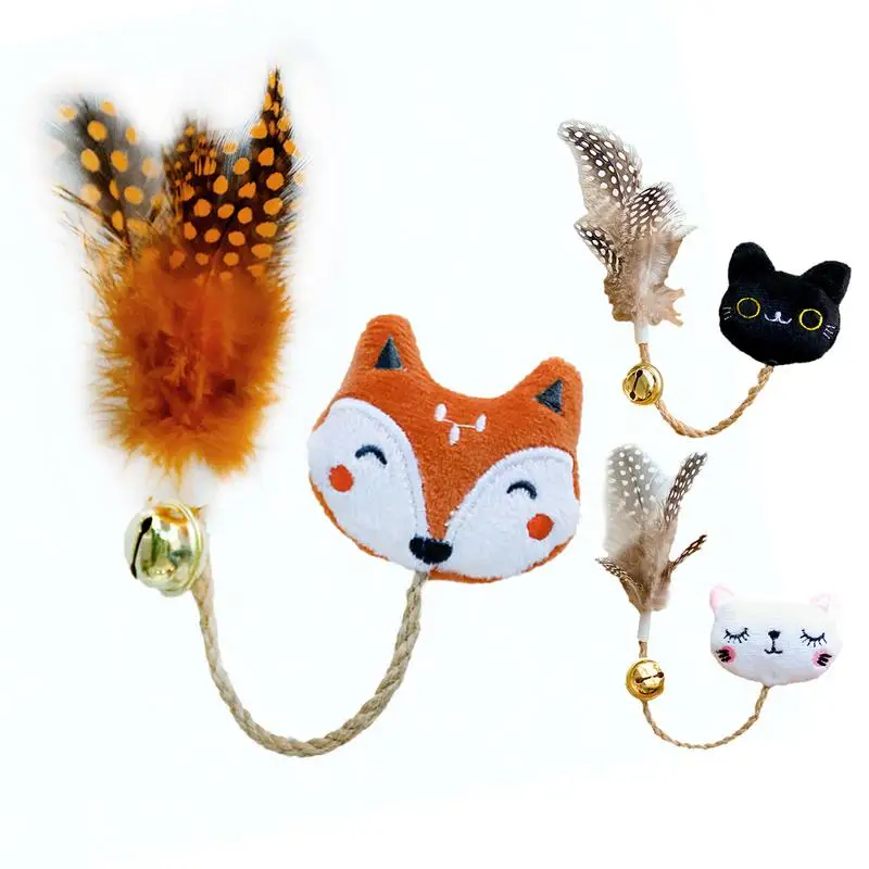 

Interactive Cat Toy Feather Bell Catnip Kitten Playing Chew Toy Teaser Simulation Bird Wand Training Toys for Cats Supplies