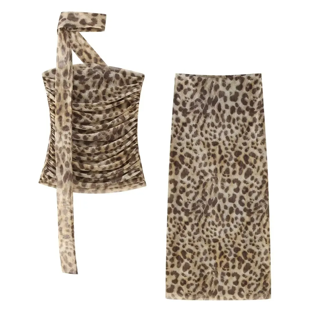 Suit Women's 2 Pieces 2024 Fashion Animal Print Silk Screen Tube Top Retro Vest+slim Silk Screen Skirt Women's Suit
Suit Women's 2 Pieces 2024 Fashion Animal Print Silk Screen Tube Top Retro Vest+slim Silk Screen Skirt Women's Suit