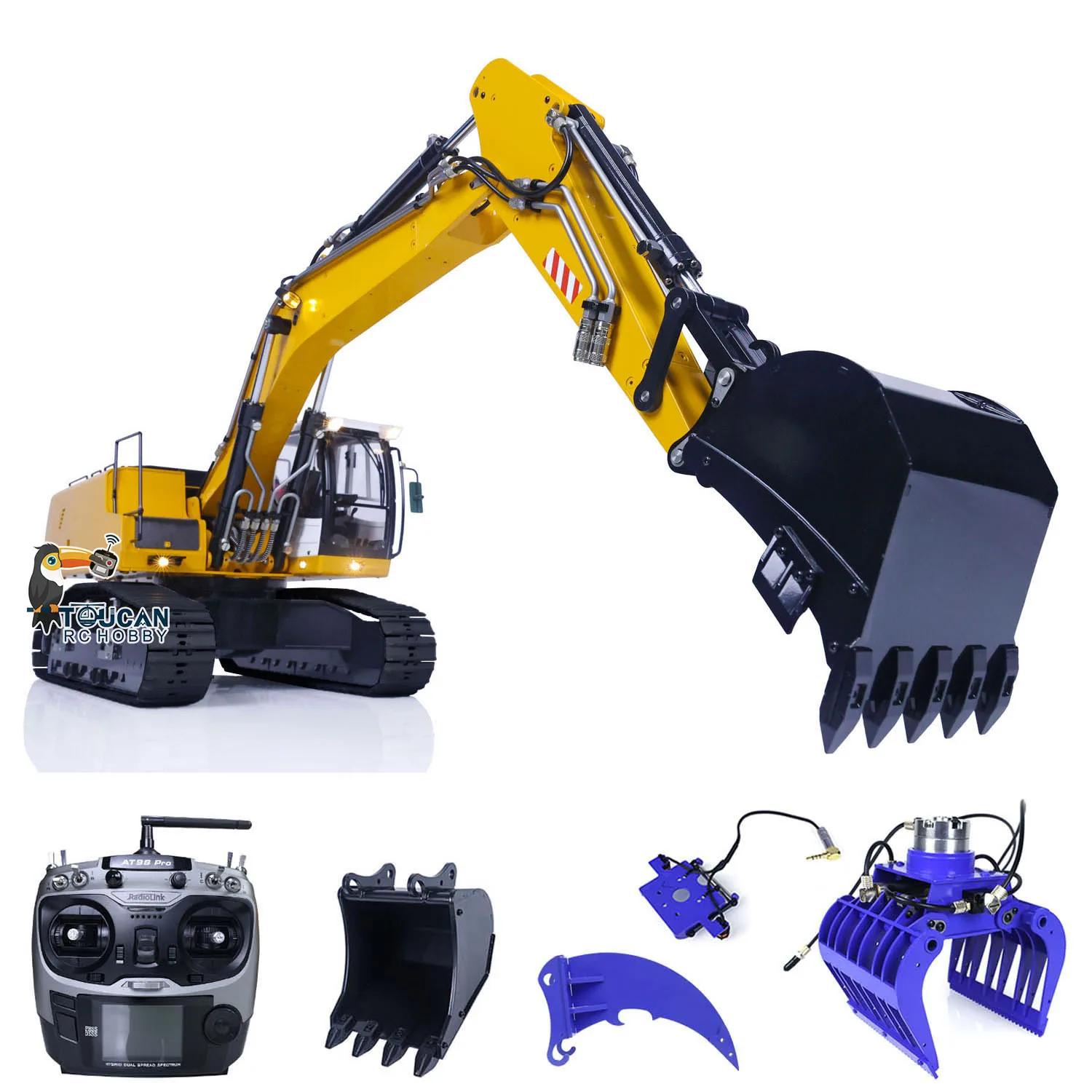 MT Model 1/14 946 9CH Tracked Hydraulic RC Excavator Painted Finished Metal Grab Tiltable Clamshell Bucket Ripper Radio Toys
MT Model 1/14 946 9CH Tracked Hydraulic RC Excavator Painted Finished Metal Grab Tiltable Clamshell Bucket Ripper Radio Toys