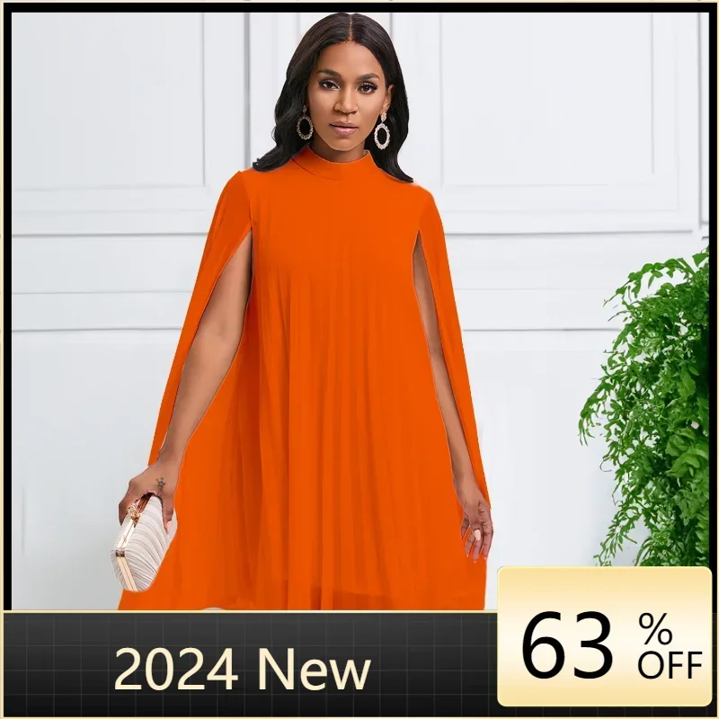 Summer Autumn Chiffon Ruched Cloak Mini Dress Women Fashion Casual Solid Half High Neck Pleated Party Club Wedding Short Dresses
Summer Autumn Chiffon Ruched Cloak Mini Dress Women Fashion Casual Solid Half High Neck Pleated Party Club Wedding Short Dresses