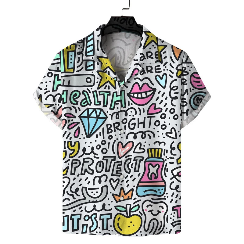 Men's Hawaiian shirt 3D printed short sleeved printed button summer beach formal shirt fashionable, comfortable and breathable
Men's Hawaiian shirt 3D printed short sleeved printed button summer beach formal shirt fashionable, comfortable and breathable
