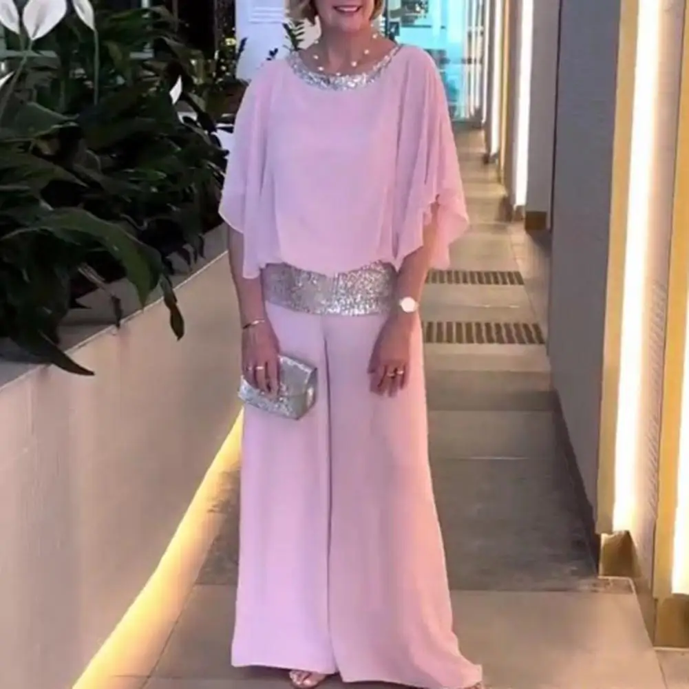 Business Casual Women Outfit Women's Glitter Patchwork Chiffon Outfit Set with Batwing Sleeve Tops Wide Leg Pants for Female
Business Casual Women Outfit Women's Glitter Patchwork Chiffon Outfit Set with Batwing Sleeve Tops Wide Leg Pants for Female