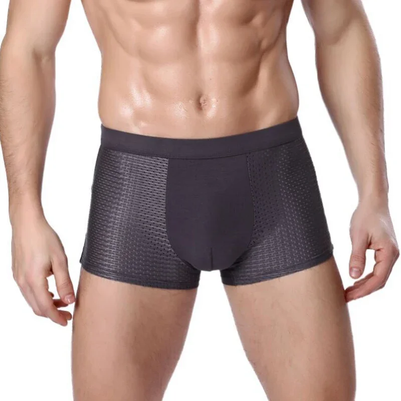 

Men's Mesh Breathable Bamboo Panties Male Underpants Man Pack Shorts Boxers Underwear High Quality Sexy Boxer