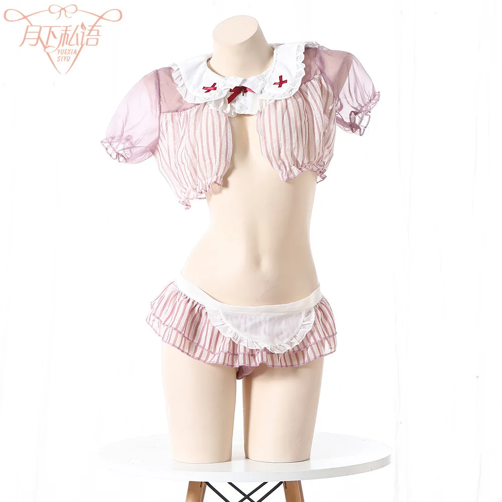 

Sweet Bowknot Maid Underwear Lace Rabbit Girl Cat Cosplay Costume Girls Women Nets yarn Temptation JK Dress