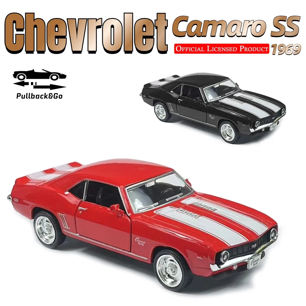 1/36 Chevrolet Camaro SS 1969 Pullback Toy Car Model Official Licensed Scale Replica Diecast Miniature Art Xmas Kid Boy Gift
1/36 Chevrolet Camaro SS 1969 Pullback Toy Car Model Official Licensed Scale Replica Diecast Miniature Art Xmas Kid Boy Gift