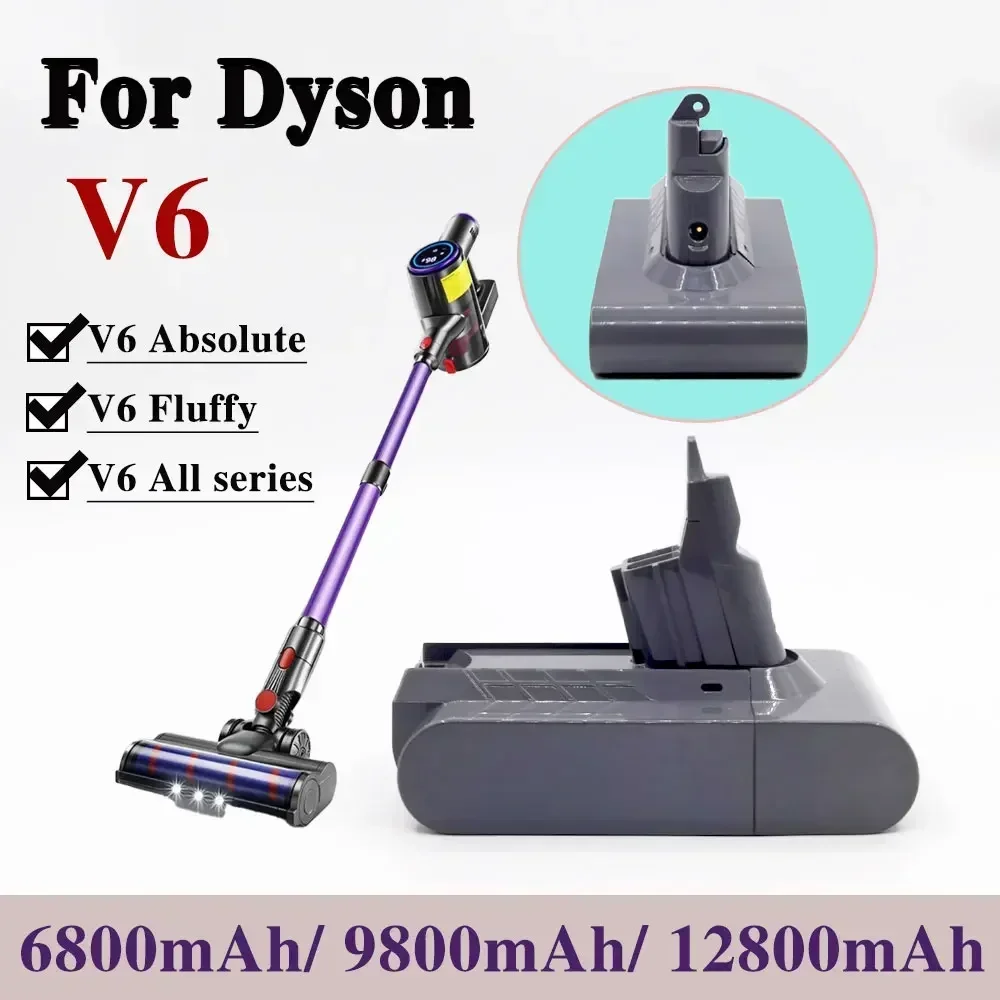 

Dyson V6 12800mAh, Replace The Battery of Dyson V6, DC58 DC59 DC61 DC62 DC72 DC74 SV03 SV05 SV06 SV07 Vacuum Cleaner SV09