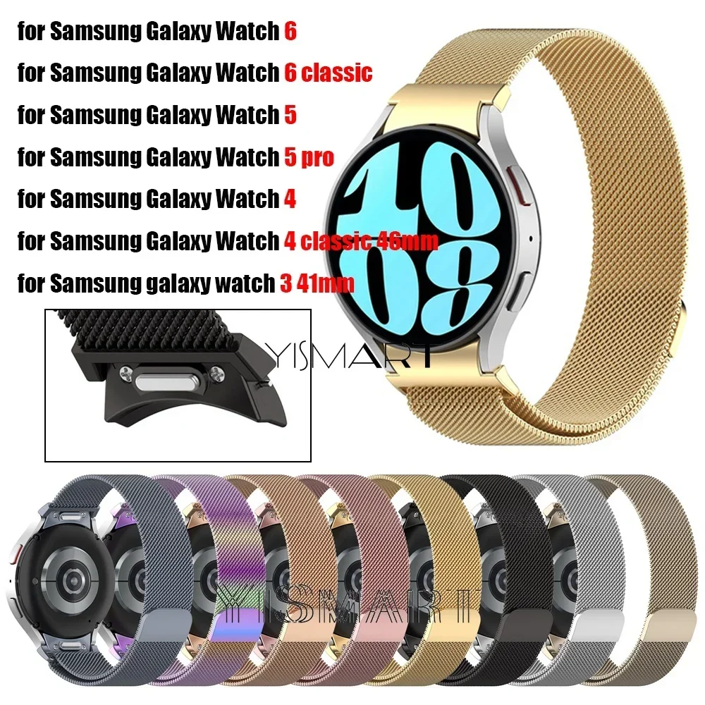 Stainless Steel Strap for Samsung Galaxy Watch 6 Classic Milanese Straps Bracelet for Galaxy Watch 6 5 4 3 41mm Watchbands
Stainless Steel Strap for Samsung Galaxy Watch 6 Classic Milanese Straps Bracelet for Galaxy Watch 6 5 4 3 41mm Watchbands