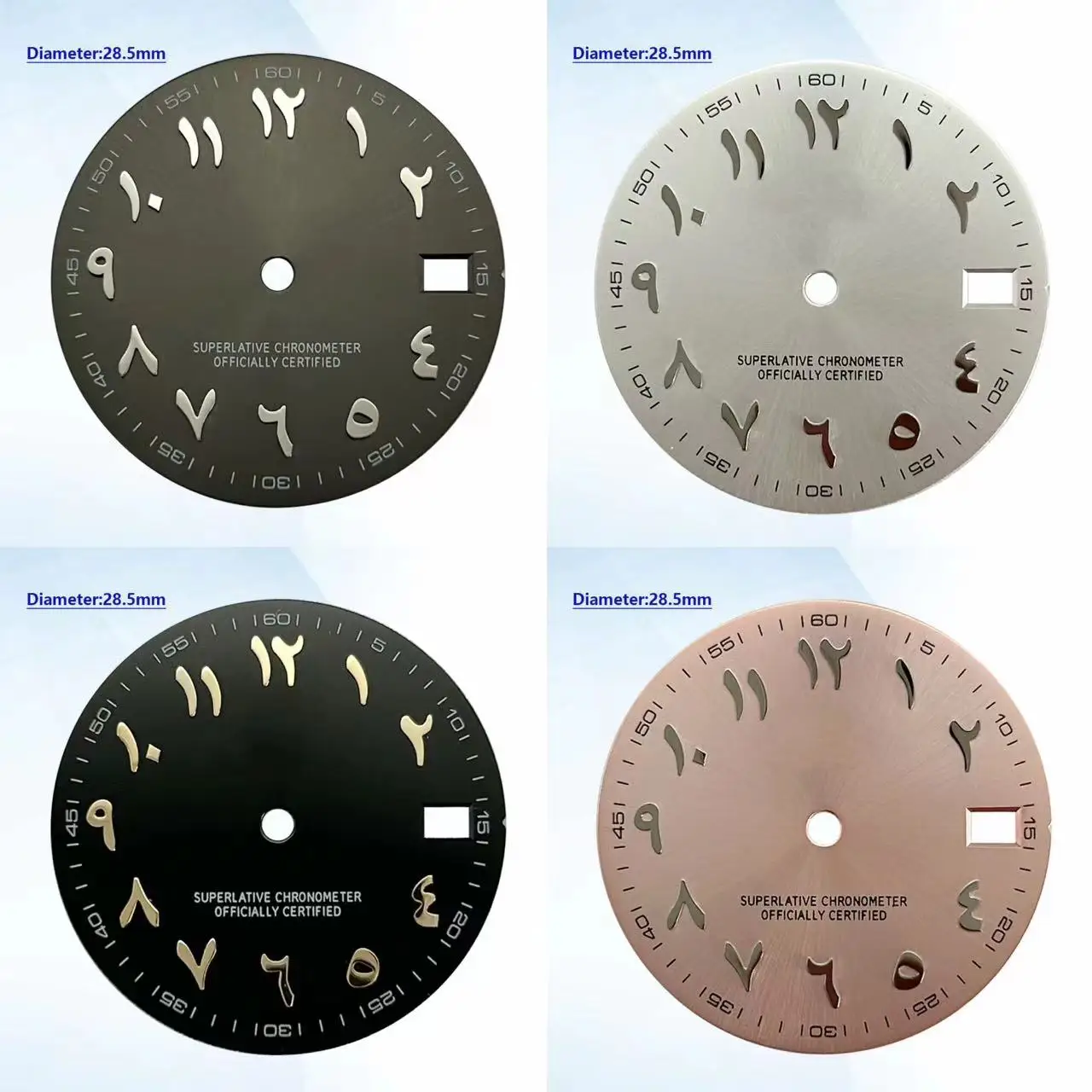 

28.5mm Watch Accessory Arabic Numeral Non Luminous With S Logo Dial 29mm Suitable For NH35 NH36 Movement Gold And Silver Nails