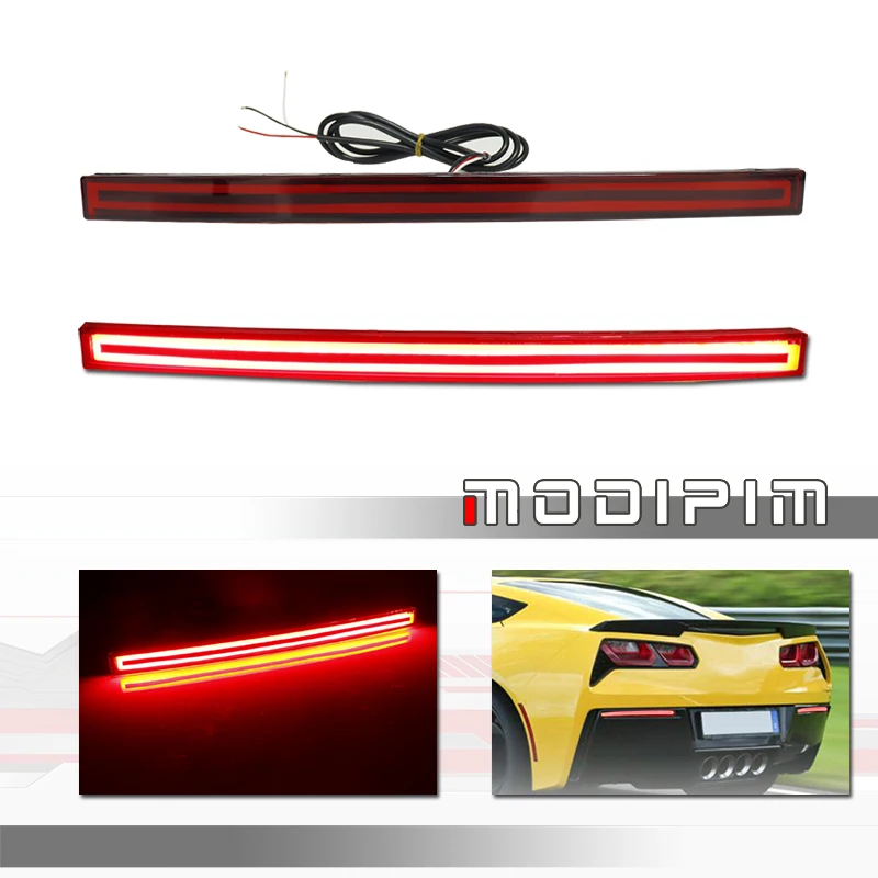 

Red LED Car Rear Bumper Reflector Tail / Brake Lights, Rear Fog Lights For 2014 2015 2016 2017 2018 2019 Chevrolet Corvette C7